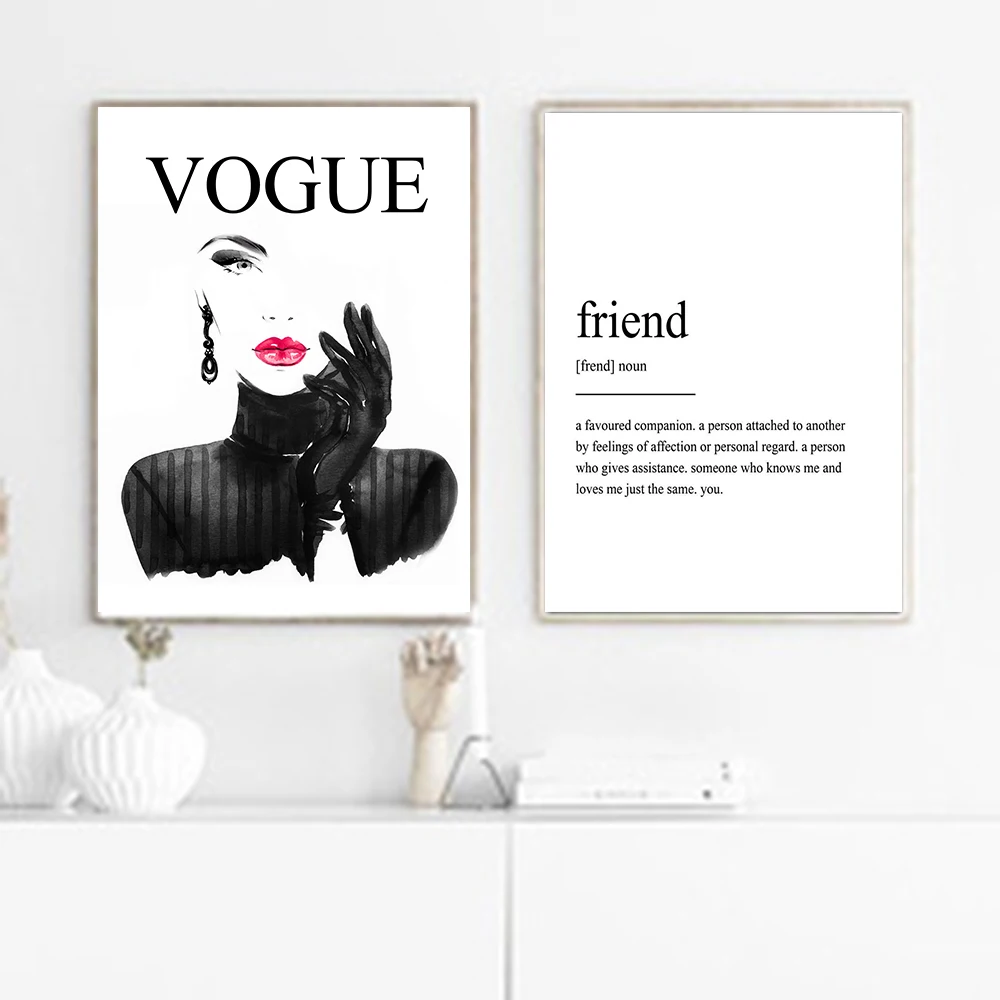 

Cuadros Decoration Abstract Fashion Woman Posters and Prints On Canvas Painting Quotes Wall Art Print Pictures For Living Room