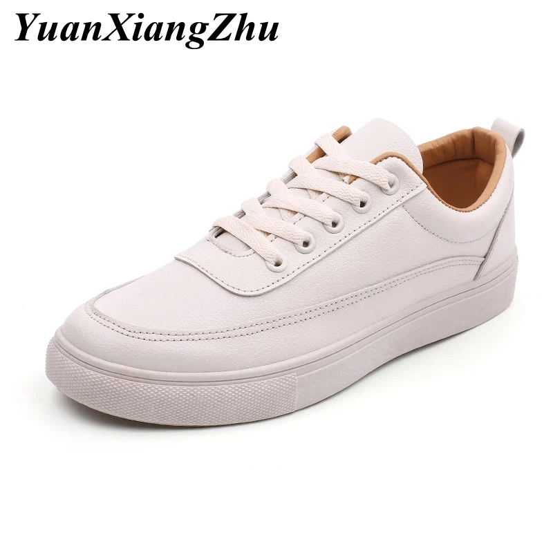 

2019 Fashion White Men Casual Shoes Leather Shoes for Mens Brand High Quality Breathable Men Sneakers Flats Plus Size 45 46