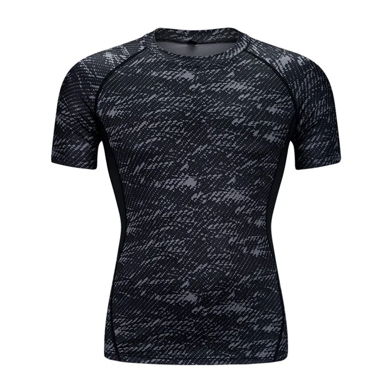 New Running t shirt Men Gym Sport T Shirt Fitness Training Quick Dry Stretch Top Fitness Gym T Shirts Muscle #3n15 (4)