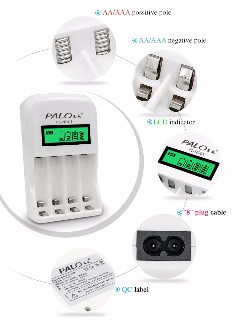 PALO 4 шт. AA батареи, перезаряжаемые батареи 1,2 V AA 3000mAh Ni-MH Предварительно заряженный аккумулятор 2A батареи для камеры игрушки