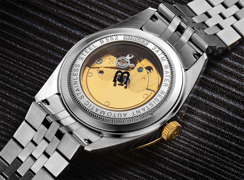 Switzerland BINGER часы для пары Мужские автоматические механические Wo мужские s часы лучший бренд класса люкс парные наручные часы сапфир reloj hombr