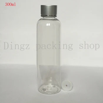 

Empty Plastic Container Bottle 300ml Essential Oil Packaging Shower Gel Bottles Screw Plastic Top Cap Refillable Makeup Bottles