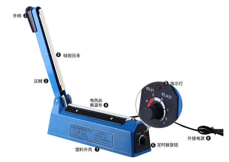 Новые 8 &quot200 мм Ручная мельница для 220V/110V машина импульсной сварки тепловая поли