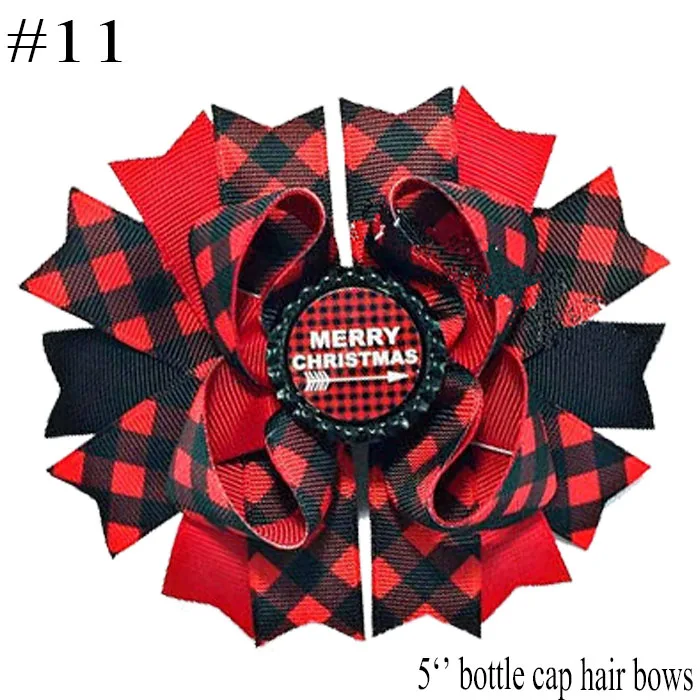 

free shipping 24pcs Buffalo Plaid bows christmas Hair Bows With Clips plaid Kids Girls Princess Handmade Boutique bows
