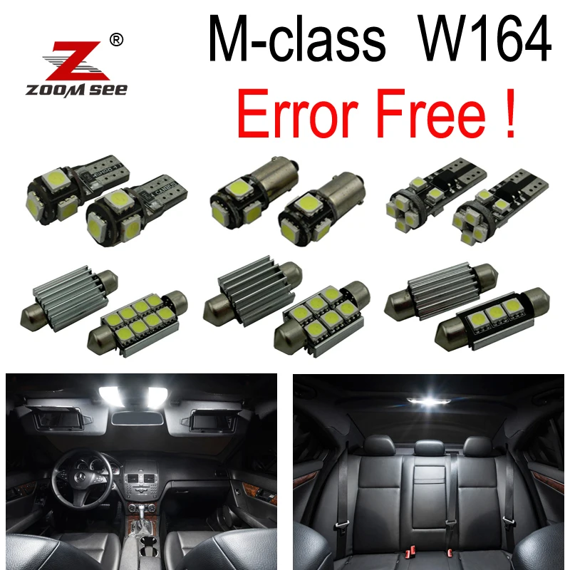 21pc X LED bulb font b interior b font Reading light Kit For Mercedes Benz M