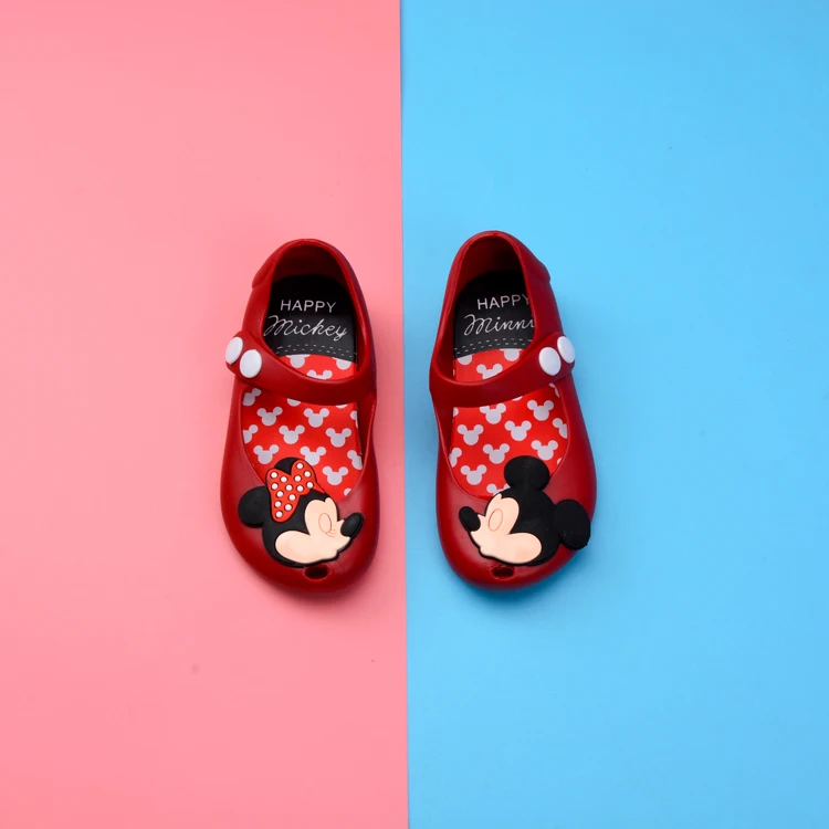 Сандалии для девочек; Melissa; Летняя обувь; Mini Twins mouse; Новинка; стильная детская обувь; пляжные сандалии; милые тапочки с ремешком с мышкой и заклепками