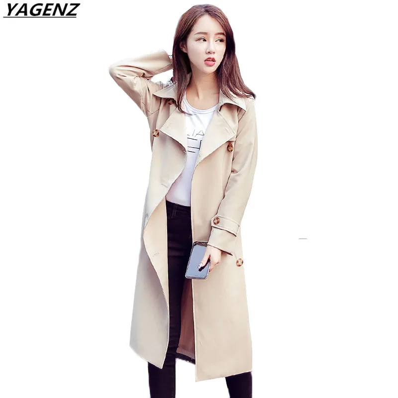 

2017 New Autumn Fashion Women's Trench Coat Long Outerwear Loose Clothes Lady Good Quality Casual Tops Windbreaker Female YAGENZ