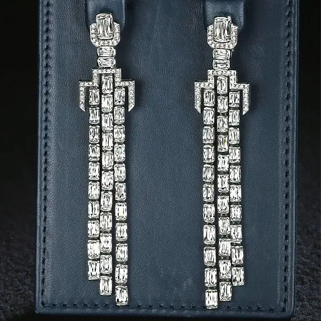 

janekelly better New FASHION Clear Water Drop Design Cubic Zirconia Long Dangle Tassel Earrings for Women JP25