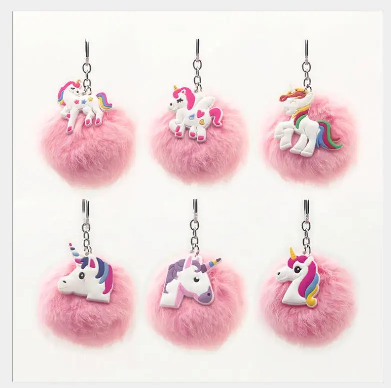 

6pcs/set Cute Unicorn Key Chains Birthday Party Decoration Horse Key Holder Alloy Key Ring For Woman Girls Gift Jewelry Favors