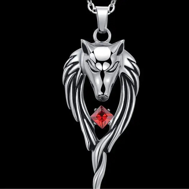 Fashion Punk Wolf Head Totem Pendants Statement Necklace Vintange Stainless Steel Choker For Men Jewelry Gifts Accessories