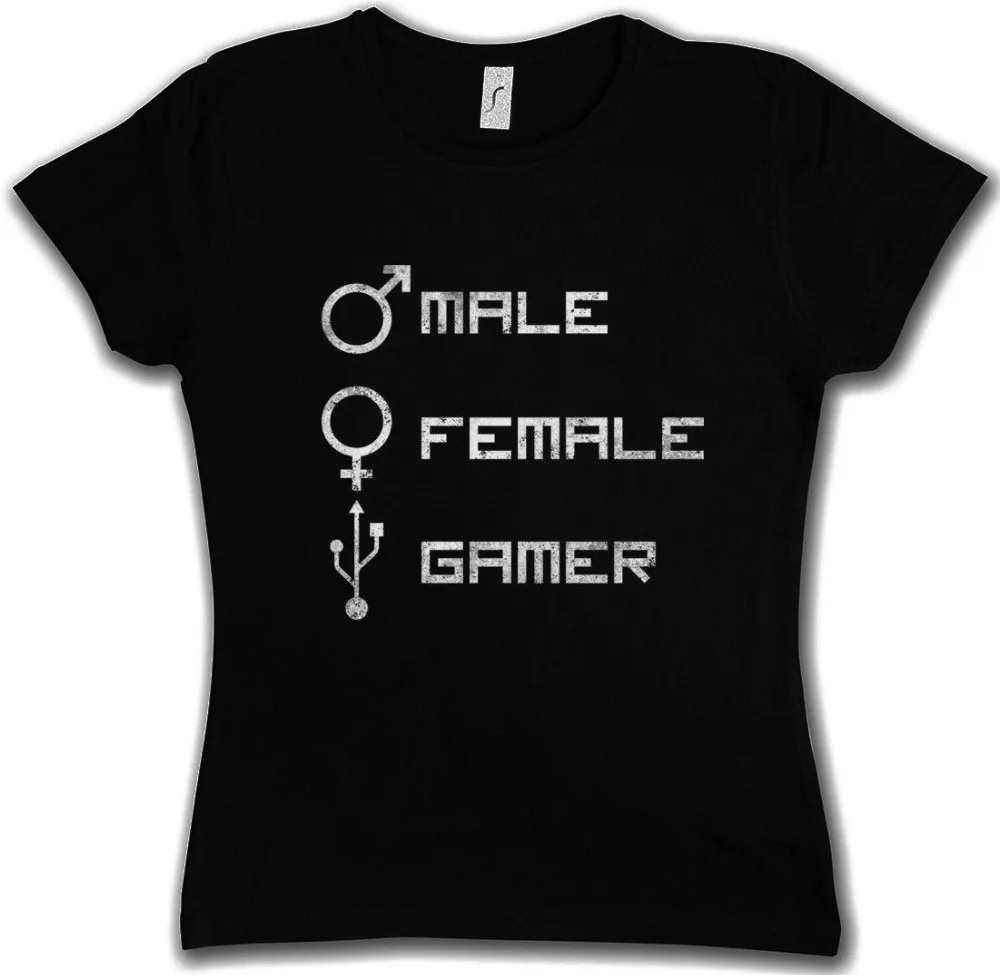 

MALE FEMALE GAMER DAMEN T-SHIRT Fun Gamer Gaming Admin Symbol computer scientist