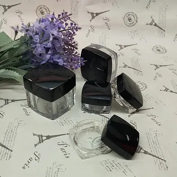 

3g 5g 10g 20g black cap square Cream Jar,Empty AS Cosmetic Container,Eyeshadow Cream Box,Small Sample Makeup nail powder case