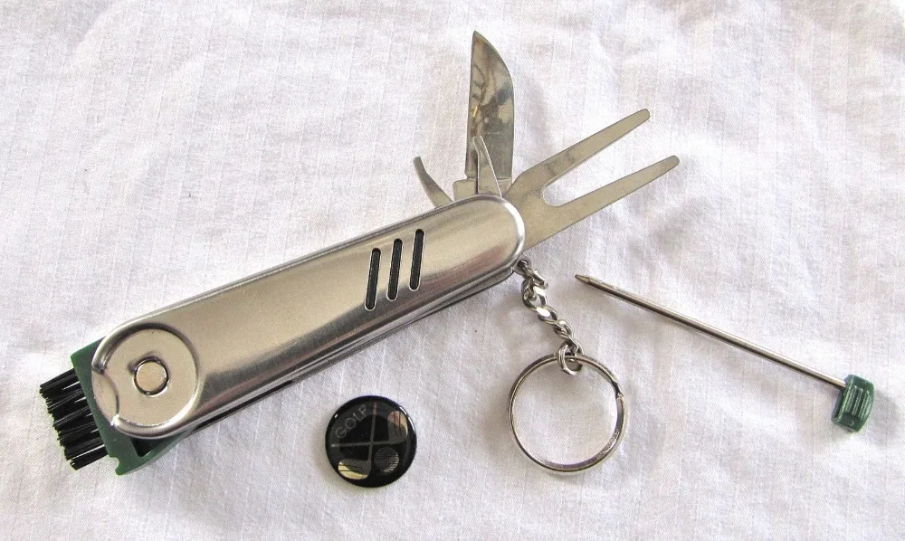 Multi function knife golf multi Tool Divot Repair,Marker,Brush,pen,ball marker,All-in-One Key Ring Golf Tool Pocket Knife Multi function knife golf multi Tool Divot Repair,Marker,Brush,pen,ball marker,All-in-One Key Ring Golf Tool Pocket Knife
