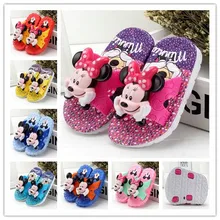 Vente chaude De Mode filles garçons de bande dessinée sandales cool d’été enfants homewear sandales bébé animation chaussons chaussures flip flop sèche-cheveux