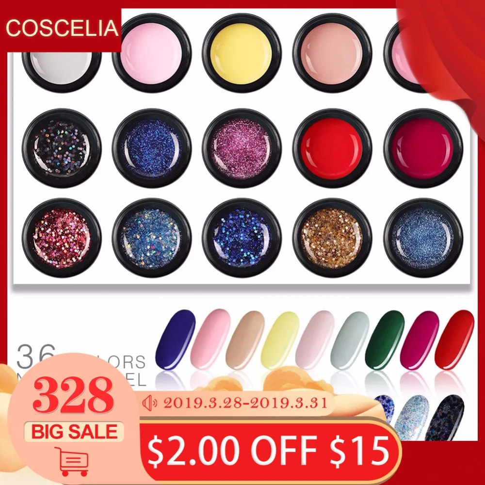 

COSCELIA Nail Art Tips DIY Design Manicure 36 Color UV LED Soak Off Paint Color Ink UV Gel Varnish Nail Gel Polish Lacquer Gel