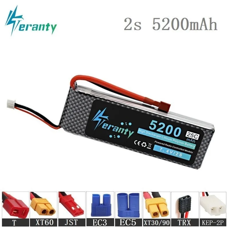 Литий полимерный аккумулятор Teranty MAX 50C 7 4 В 5200 мАч для радиоуправляемых