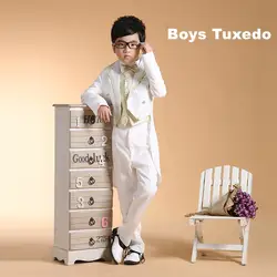 6 шт./компл. деловой блейзер для Обувь для мальчиков Белые Нарядные Костюмы для свадьбы для Обувь для мальчиков детские костюмы для