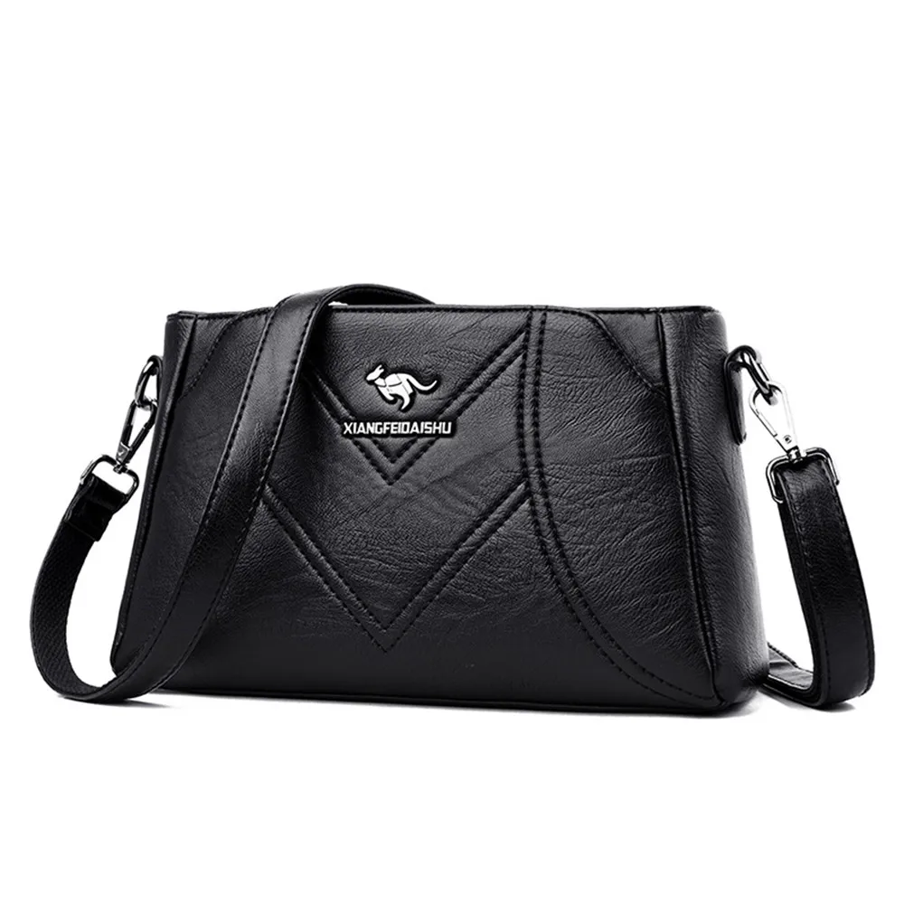 Дизайнерские роскошные женские брендовые сумки женские сумки через плечо для женщин Feminina Bolsa кожаные сумки через плечо - Цвет: Black