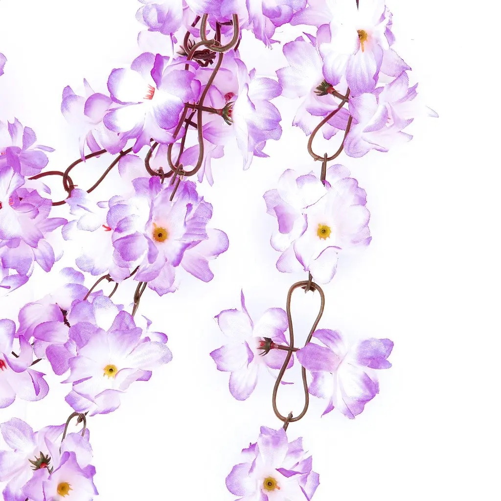 2x Artificial Azalea Garland Silk Flower Vine Wedding Party Garden Decor