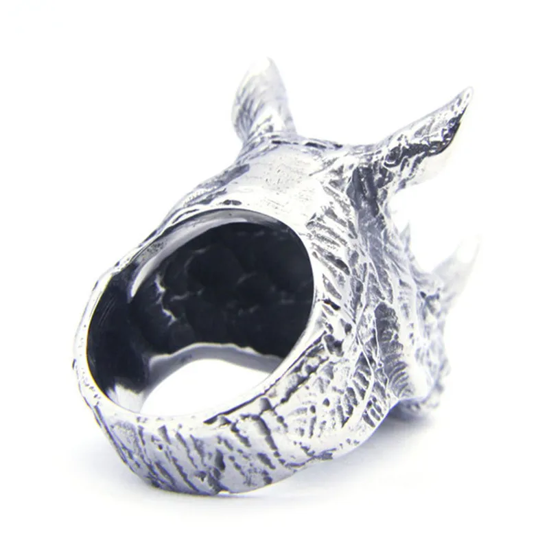 Rany&Roy Newest Rhinoceros Ring 316L Stainless Steel Fashion Jewelry Protect Rhinoceros Ring 6