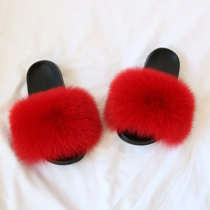 girls fluffy slider slippers