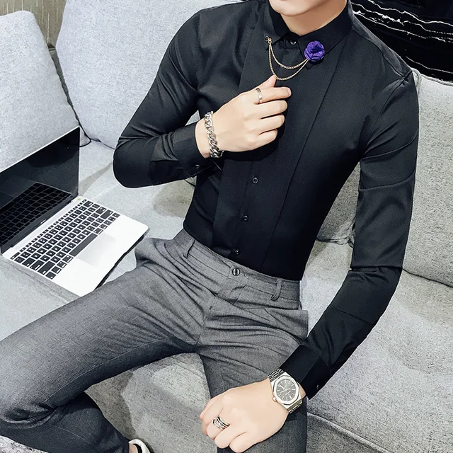 Buy Mens Dress Shirts Black Dinner Dress Mens Clothing