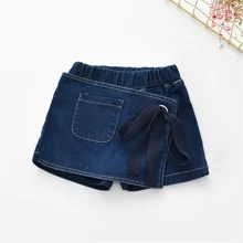 Dulce Amor джинсовые шорты для девочек, детские брюки-кюлоты, летняя одежда для малышей, джинсы с эластичной резинкой на талии, повседневные брюки для девочек, брюки для От 2 до 6 лет