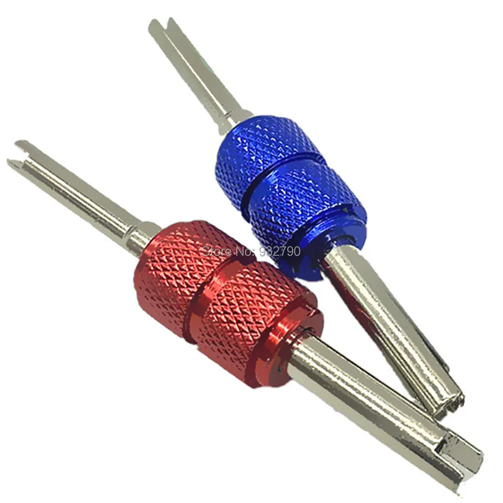 Valve Core Removal Tool 2pcs 2 Way Air Conditioning A/C Stem Core Remover Installer Bore Valve