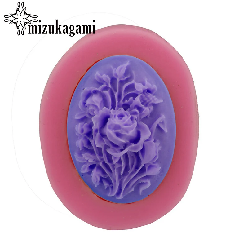 1pcs UV Resin font b Jewelry b font Liquid Silicone Molds 3D Oval Peony Flowers Resin