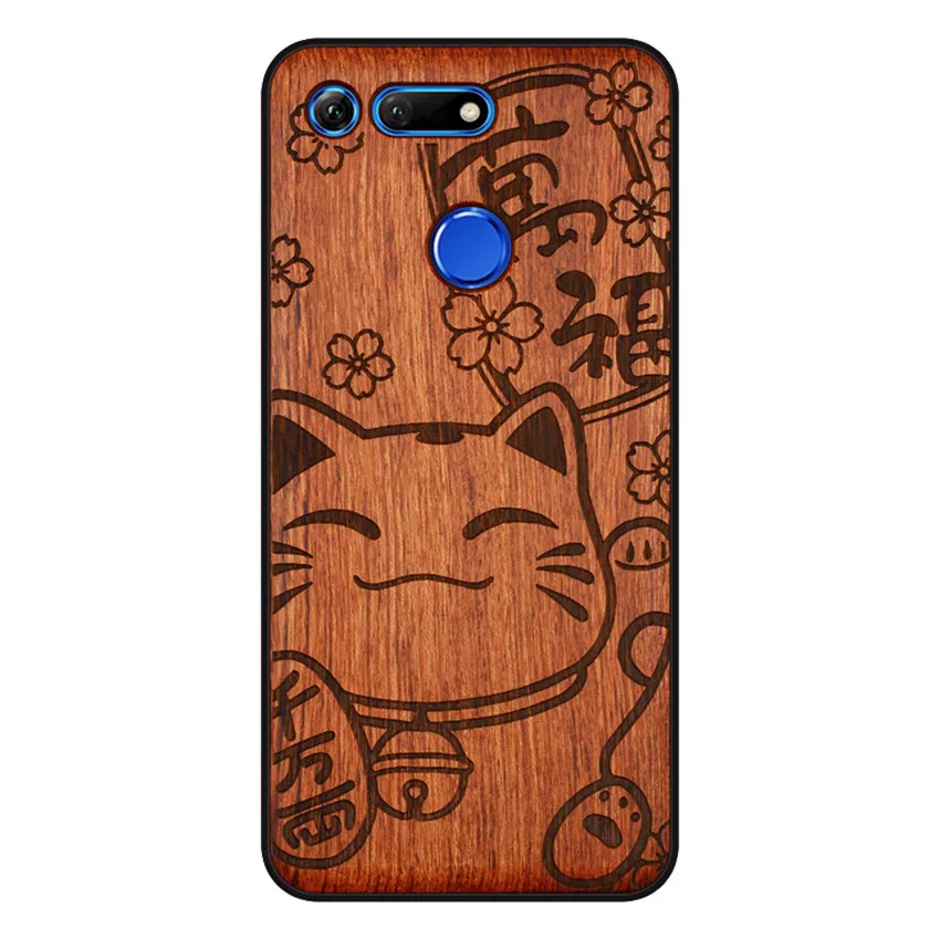 BOOGIC Original Wood Phone Case For Huawei Honor View 20 V20 V10 Wood +TPU Cover For Honor 8x Play 10 Ultra-Thin Wooden Coque (12)