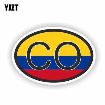 

YJZT 14CM*9.3CM Creative Flag COLOMBIA CO Car Sticker Accessories PVC Decal 6-0247