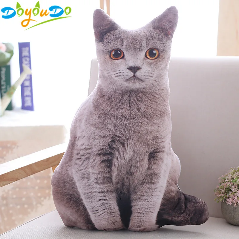 1 шт. 50 см мягкие 3D моделирование мягкие игрушки для кошек диван подушка милые плюшевые животные кошки куклы игрушки подарки - Цвет: Серый