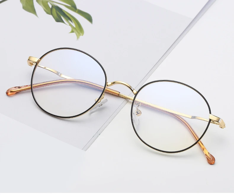 Оправа для очков для женщин, круглые очки, компьютерные очки для близорукости, женские очки для глаз, женские дизайнерские очки из металлического сплава
