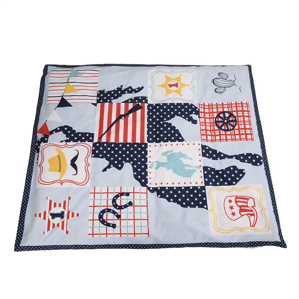I Baby Baby Bedding Set 9pcs Crib Set Newborn Joyful Cowboy Cotton