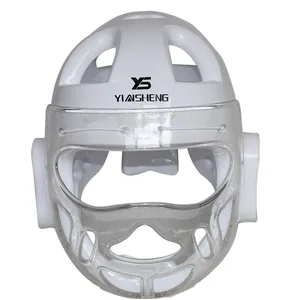 white PU adult men women child kids fighting karate helmet taekwondo head gear protector guard mma muay thai boxing headgear