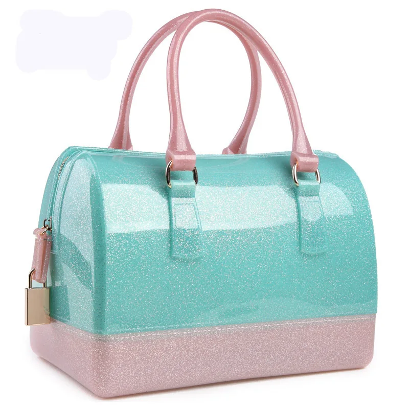 Spring Summer Luxury Patchwork Women Silicon Candy Transparent Spring Summer Luxury Patchwork Women Silicon Candy Transparent Pillow Crossbody Messenger Bags Handbags Bolsa Feminina 40 In Top Handle From Luggage