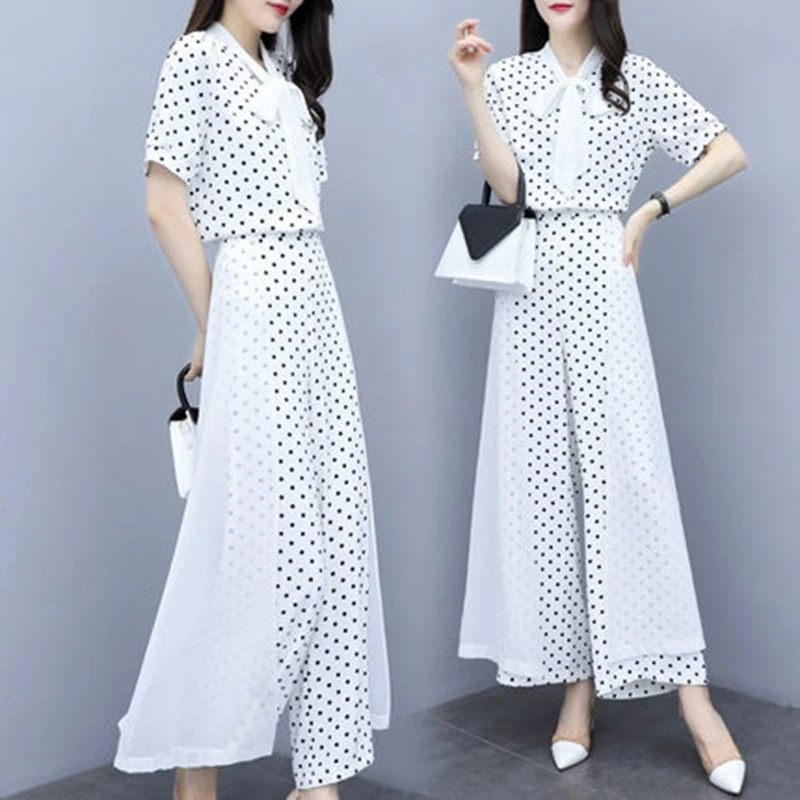 

Spring And Autumn 2 Piece Set Women Wide Leg Trousers Suit Set Leisure Palazzo Pants Ensemble Femme Survetement Woman Suit