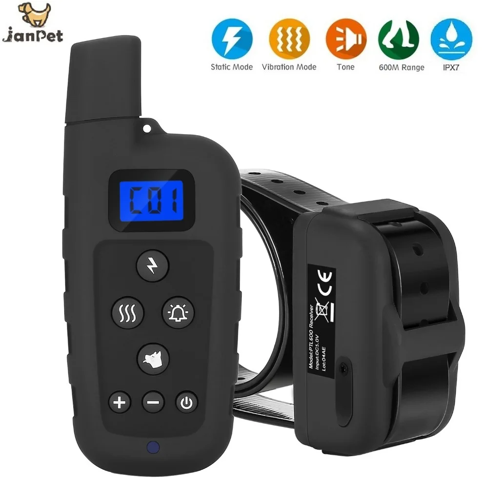600M Electric Pet Dog Training Collar Remote Shock Vibration Command