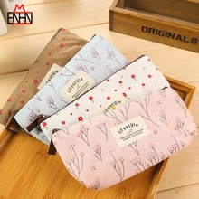 

ENHNM Korean Style Cosmetic Bag Broken Flower Canvas Travel Receive and receive Make-up package Pastoral Broken Flower decorate