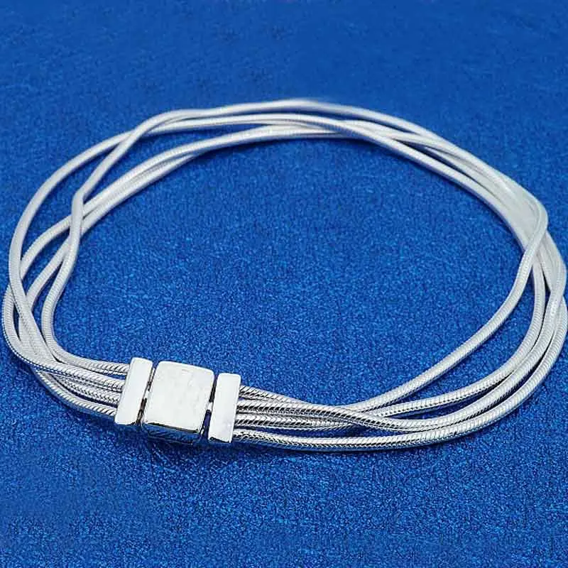 

New 925 Sterling Silver Bracelet Reflexions Multi Snake Chain Bracelet Bangle Fit Women Bead Charm Diy Pandora Jewelry