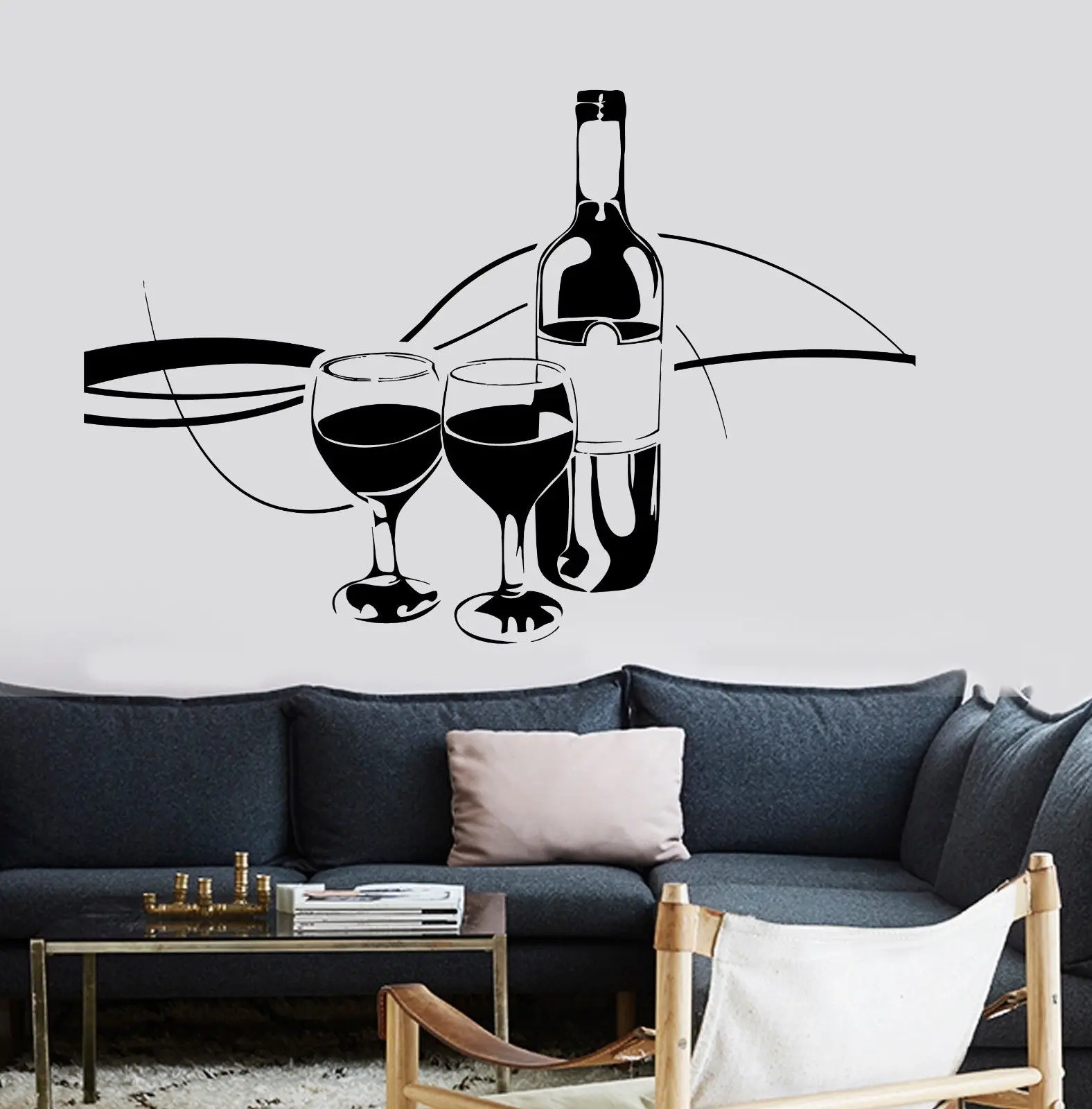 Buy Wine Vine Glasses Amazing Decal Restaurante Kitchen Wall Vinyl Decal