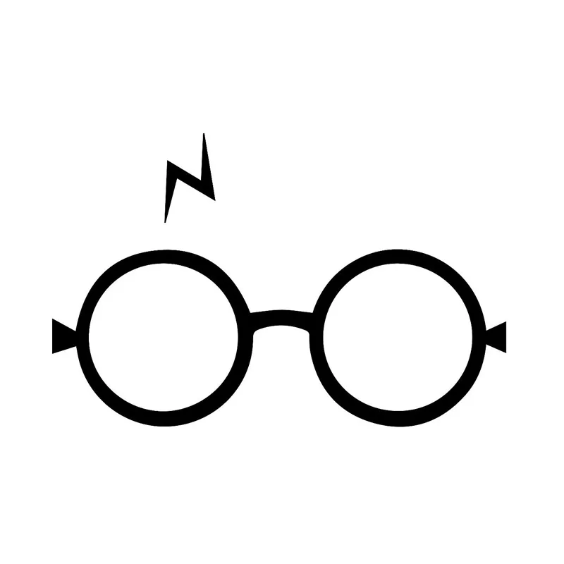 

17.7*11.4CM Stylish Harry Potter Glasses For Car Stickers Interesting Motorcycle Vinyl Decals Black/Silver C7-1751