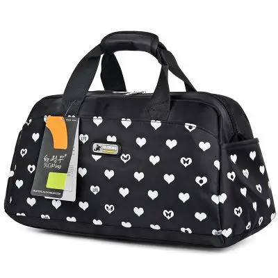 Для женщин Открытый Водонепроницаемый нейлон сердце Спортивная сумка для фитнеса Сумки сумка женская Путешествия Спорт Йога сумки Чемодан pack - Цвет: black