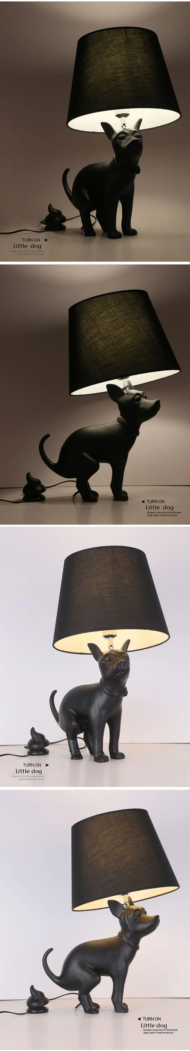 Postmodern minimalist Black Abajur Dog LED table Desk Lamp light  Fixture Bedroom12