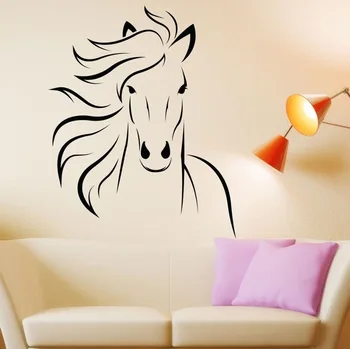 

Horse Wall Stickers Wall Murals Living Room Decorative Animal Vinyl Removable Wallpaper Art Decas Home Decor