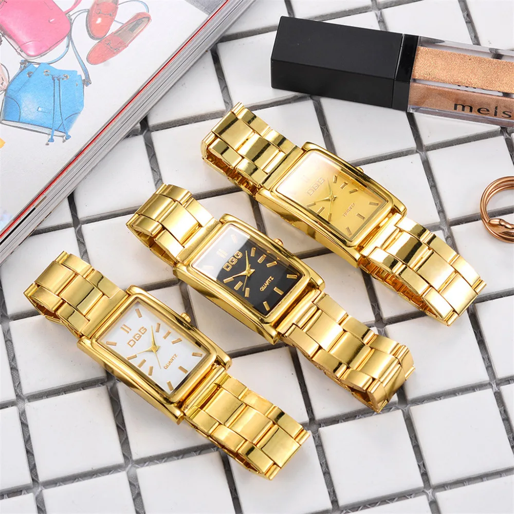 

Duobla Brand NEW 2019 Stainless Steel Chain Fashion Gold Watch Women Wristwatches Quartz Watches Men Saat Relogio Dress 30Q