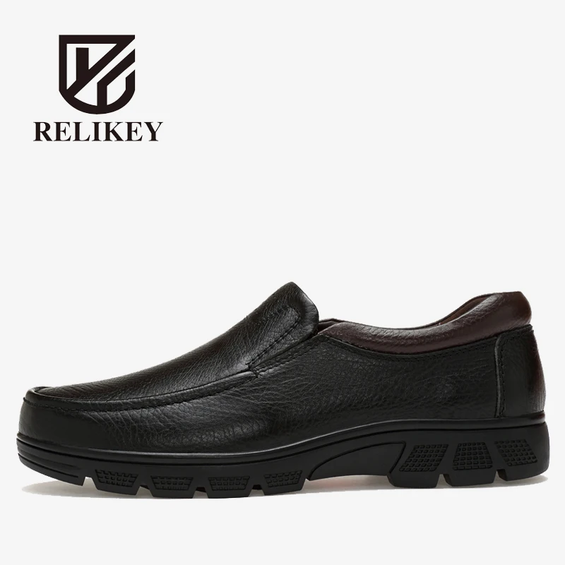 

Full Grain Leather Men Ankle Slip-On Boots Winter Warm Work Male Shoes Soft Cow Leather Causal Top Quality Boots for Men