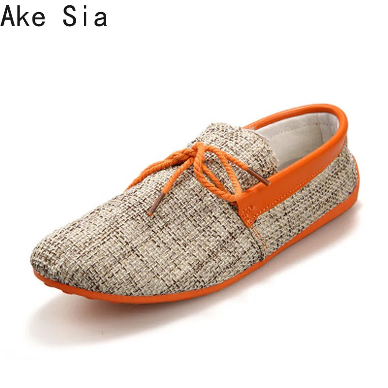 Skup Gorąca sprzedaż męskie buty wiosna lato oddychające mody tkania tkaniny mężczyźni na co dzień płaskie buty sznurowane mokasyny wygodne Mocassins