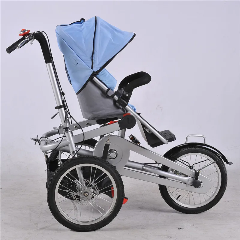 2018 Brand Blue Kids Bike Mother Bicycle Stroller Fashion Baby Bicycle Prams Fortable Car Trolley New Mummy Puchchair03