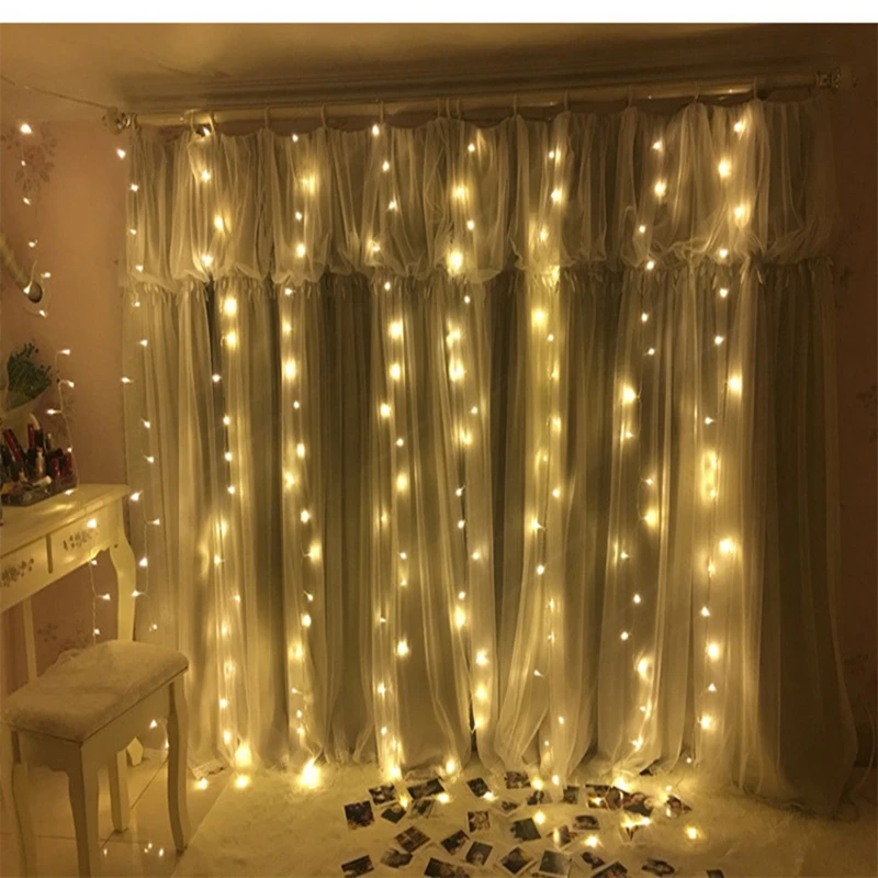 3x1M/3x2M/3x3m Led Icicle Led Curtain Fairy String Light Fairy Light 300 Led Christmas Light for Wedding Home Garden Party Decor 3x1M/3x2M/3x3m Led Icicle Led Curtain Fairy String Light Fairy Light 300 Led Christmas Light for Wedding Home Garden Party Decor